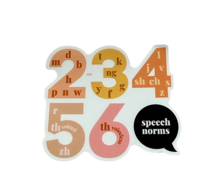 speech sound norms SLP sticker