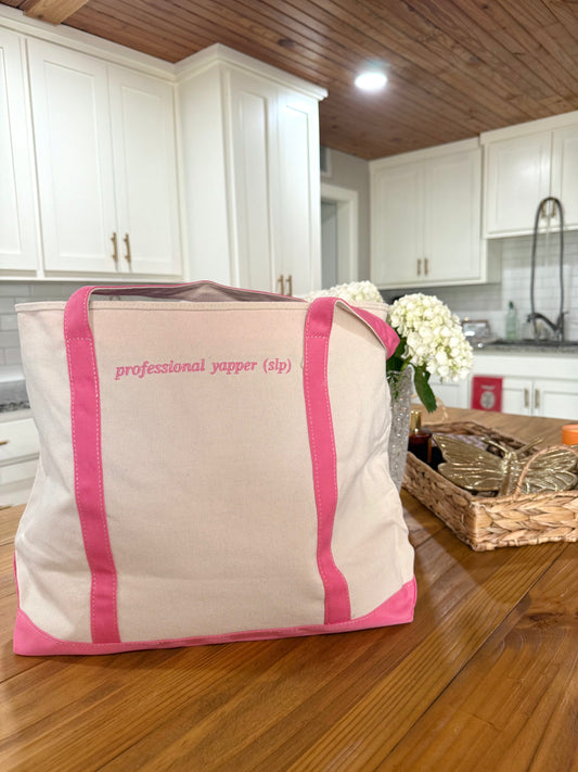 large professional yapper (slp) canvas tote