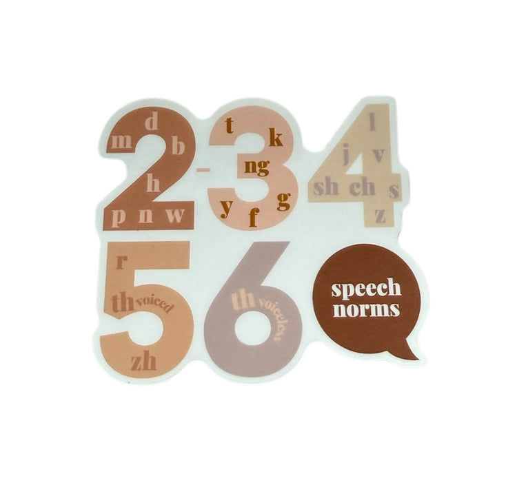 speech sound norms SLP sticker