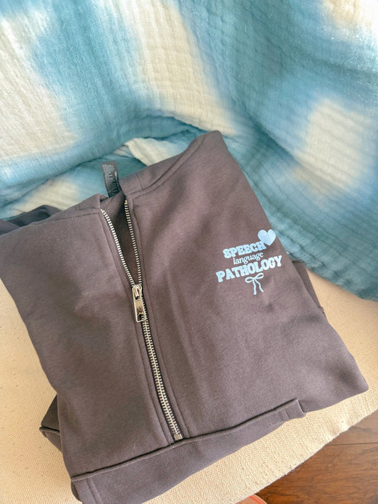 slp heart+bow purple half-zip hoodie sweatshirt
