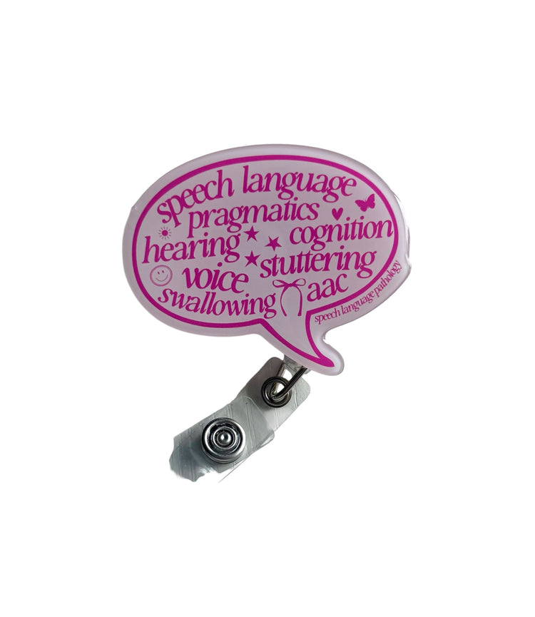 pink slp scope bubble badge reel