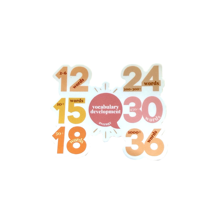 vocabulary milestone sticker