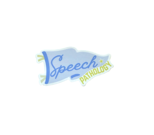 speech pathology pennant flag sticker