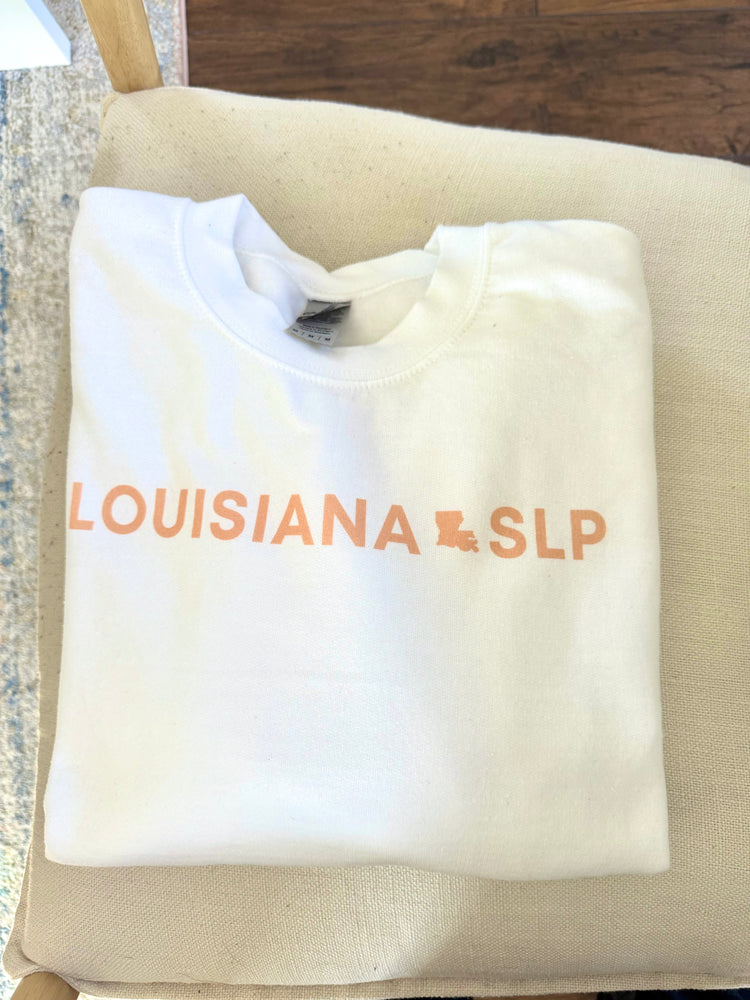 simple custom state "Louisiana" SLP crewneck