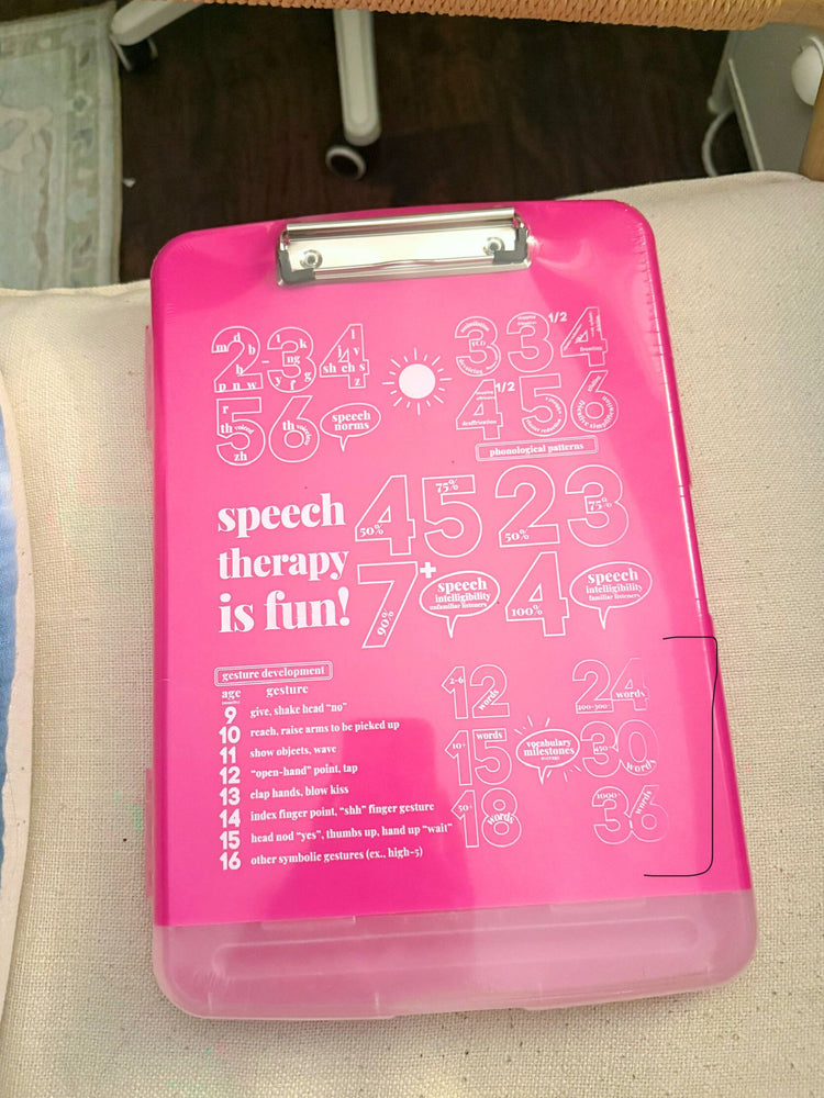 developmental norms storage clipboard - slight imperfections (sample sale)