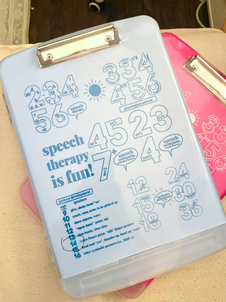 developmental norms storage clipboard - slight imperfections (sample sale)