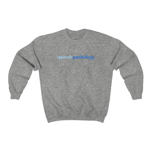 blue simple speech pathology crewneck (sample sale)