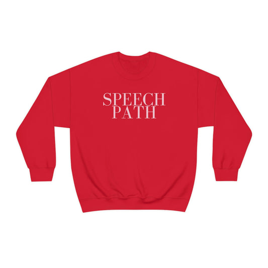 simple speech path red crewneck (sample sale)