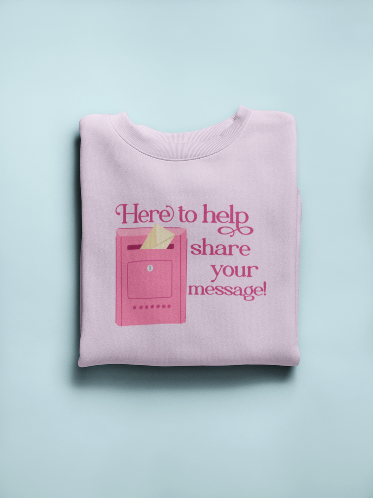 here to help share your message! crewneck