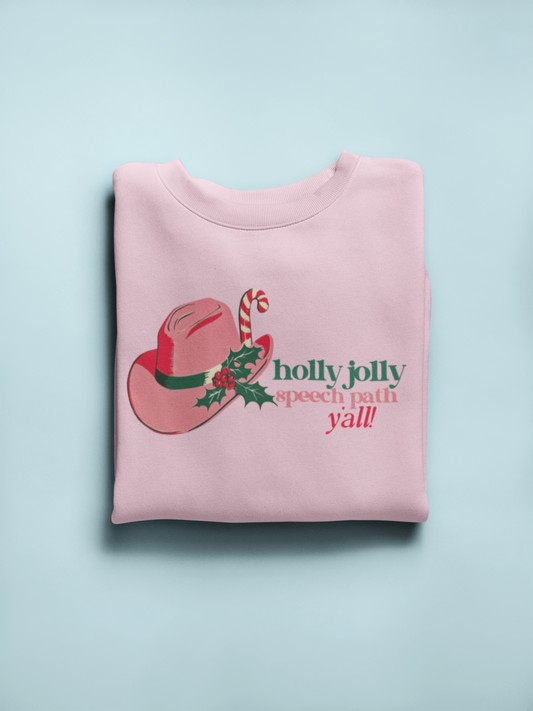 holly jolly speech path y'all crewneck