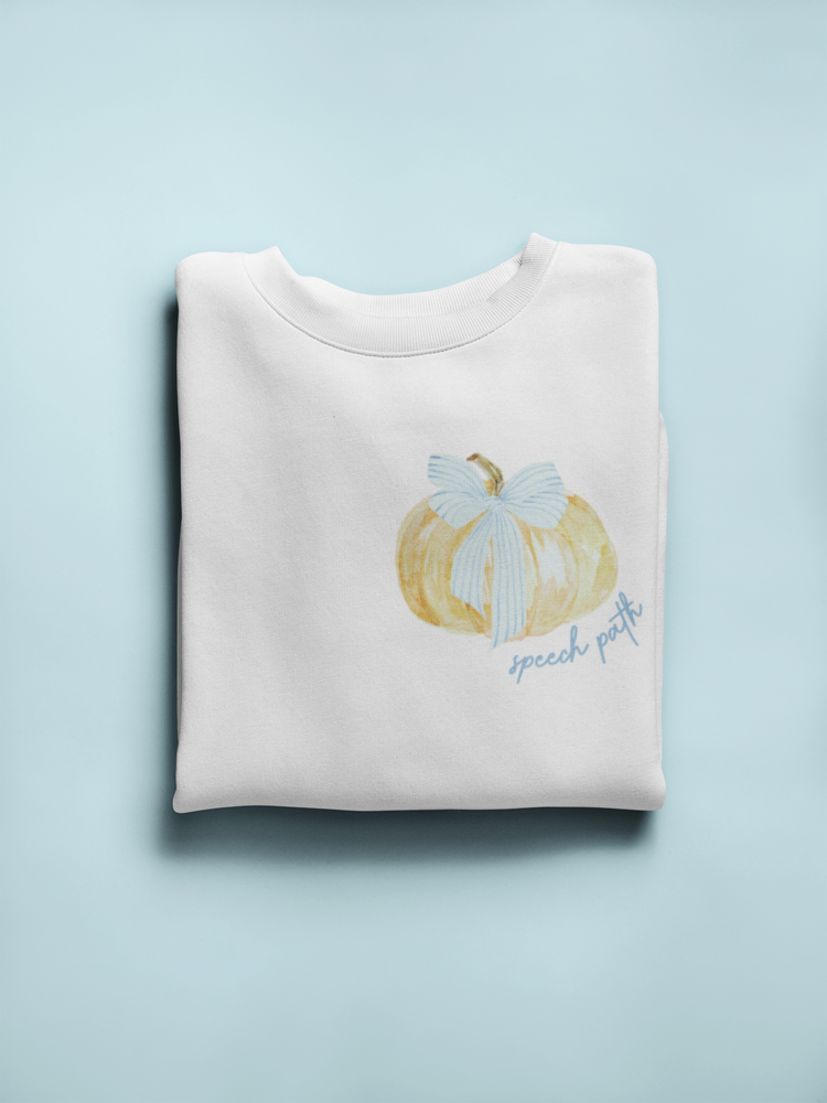 pumpkin bow speech path crewneck