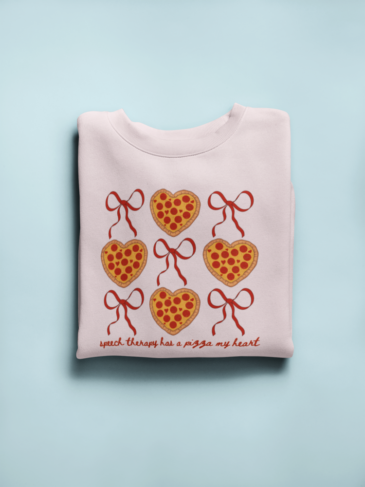 speech therapy has a pizza my heart crewneck