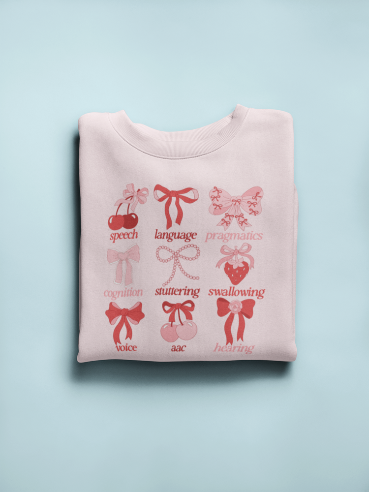 SLP scope pink/red bows crewneck