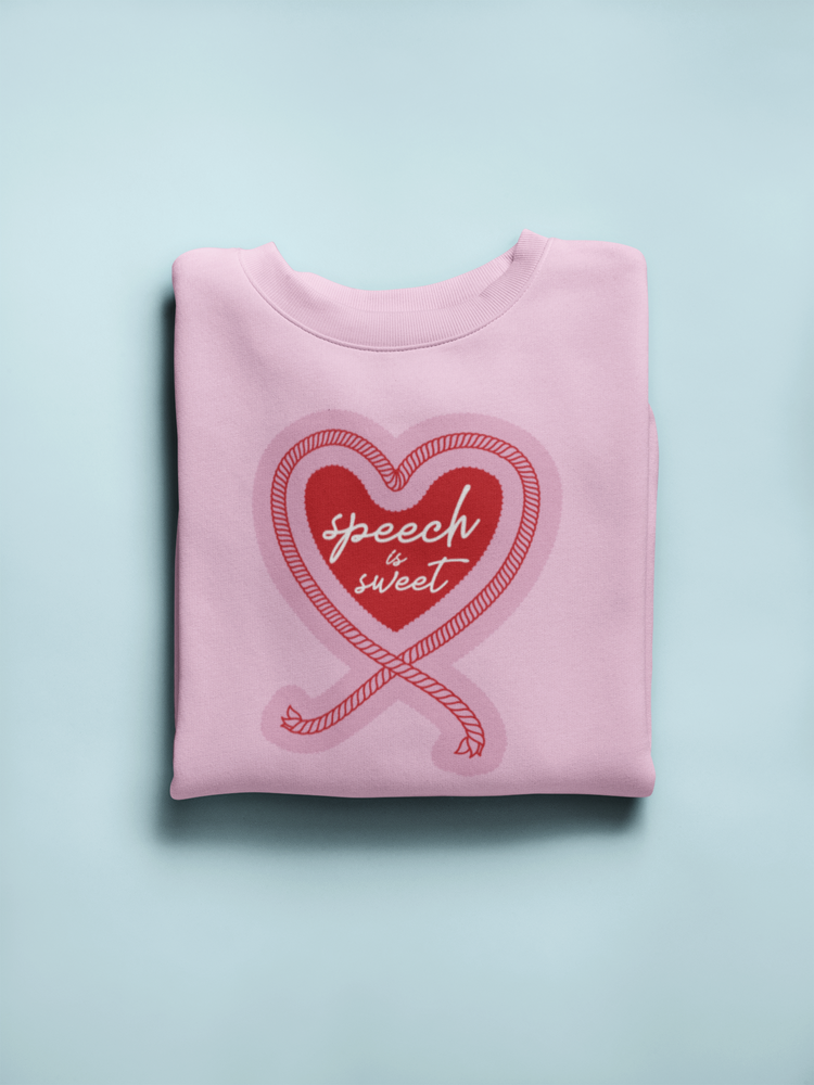 speech is sweet rope heart crewneck