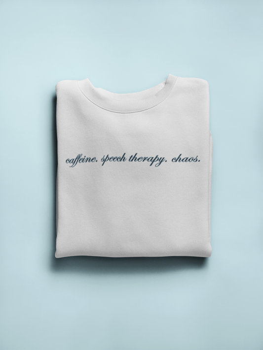 caffeine speech chaos crewneck