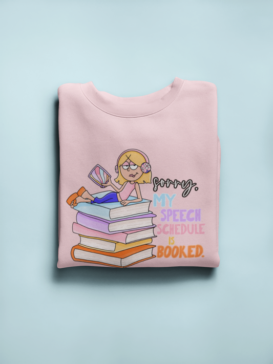 speech schedule is booked! crewneck
