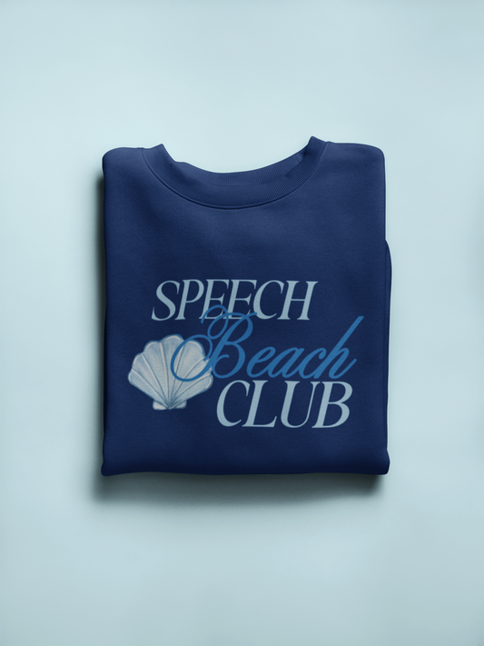 speech beach club shell crewneck