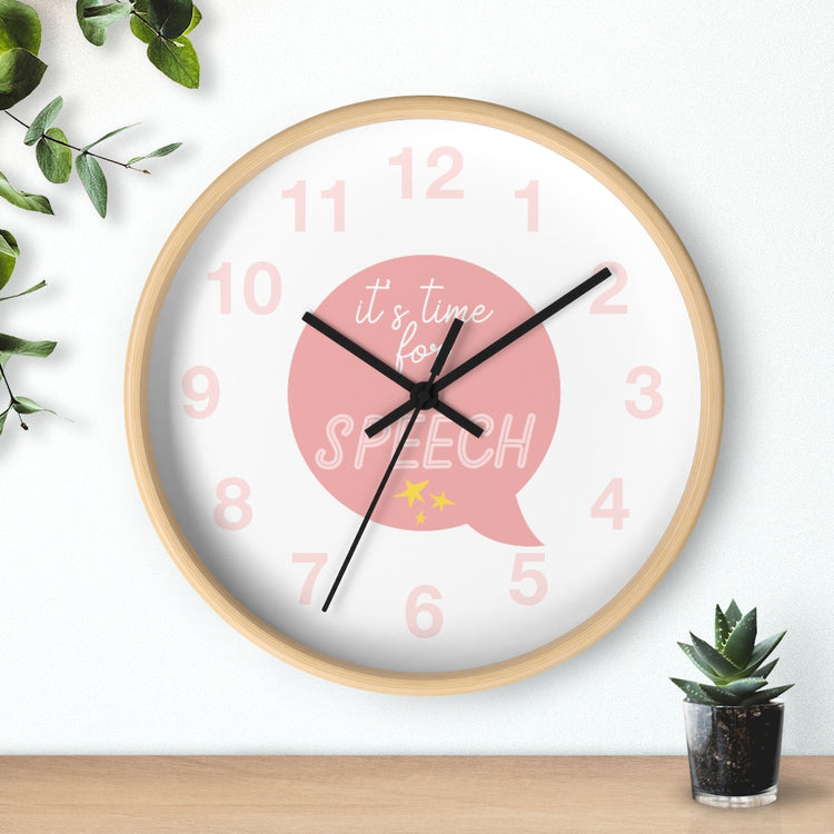 time for speech wall clock - pink