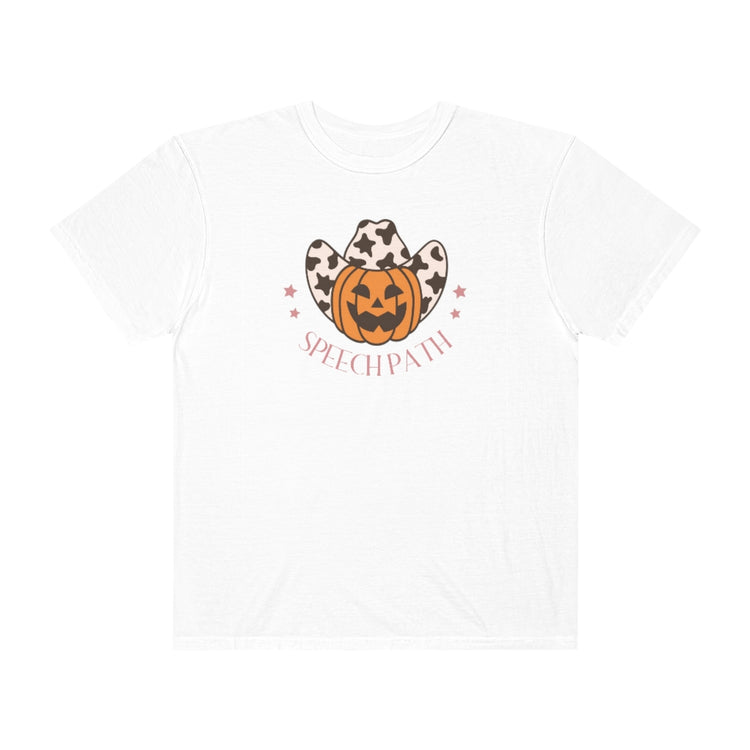 cowboy pumpkin speech path comfort colors tee