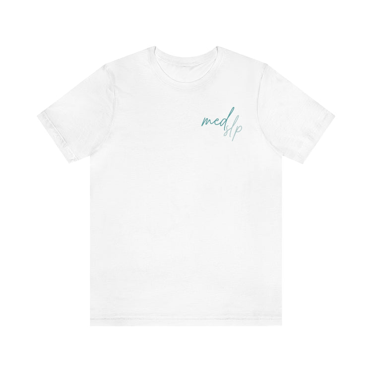 simple medSLP cursive short sleeve tee