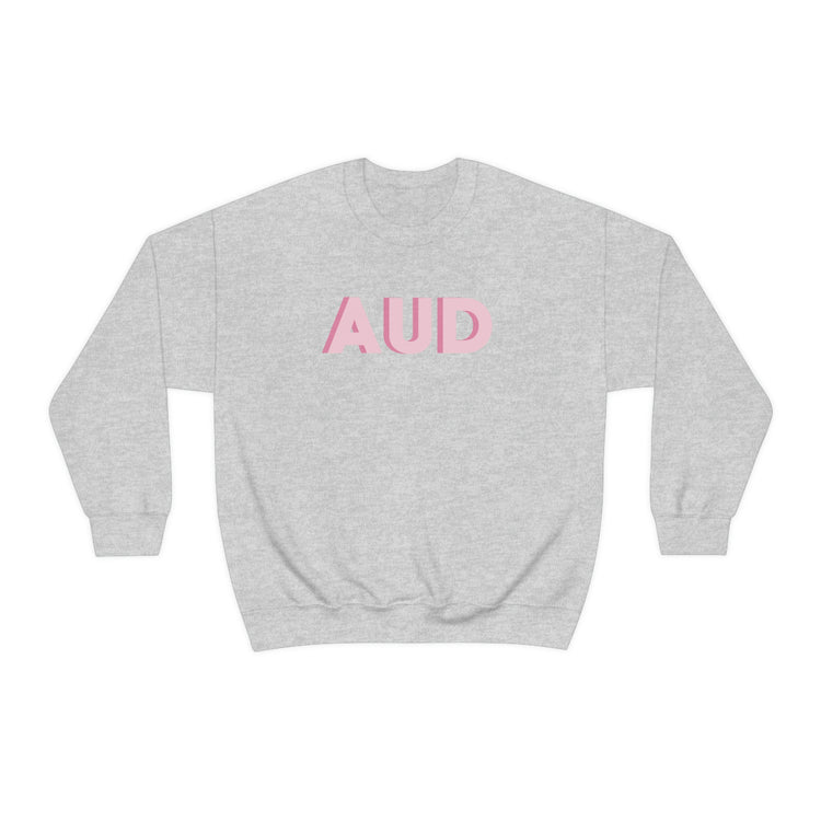 simple block AUD pink crewneck