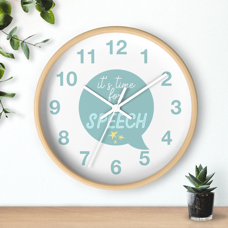 time for speech wall clock - blue