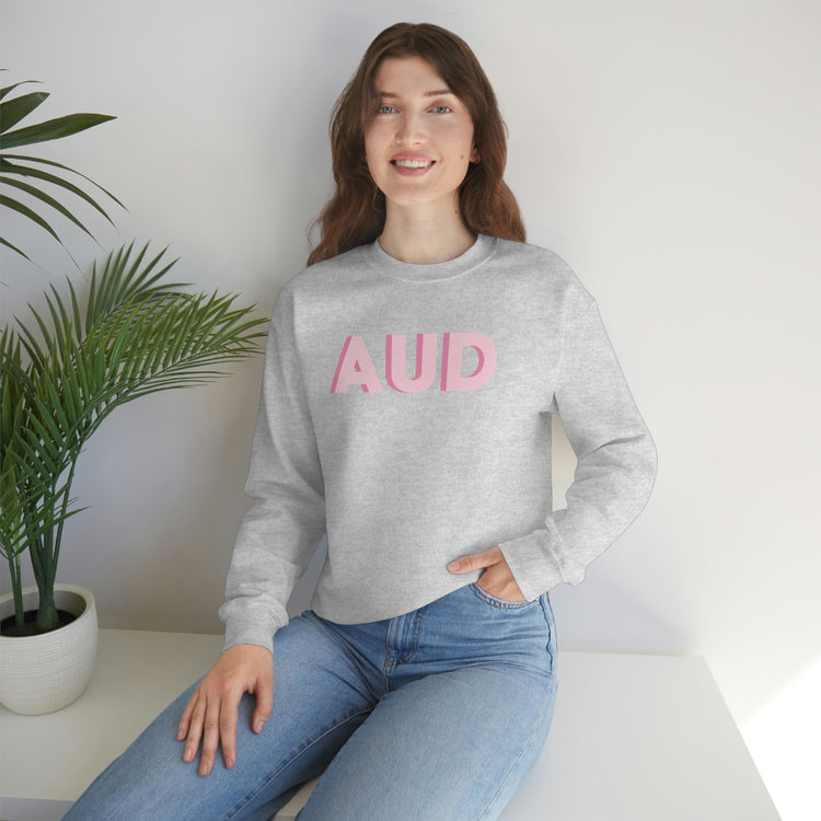 simple block AUD pink crewneck