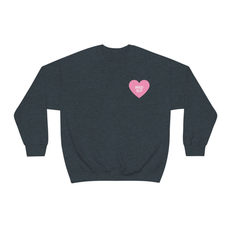 med SLP heart crewneck