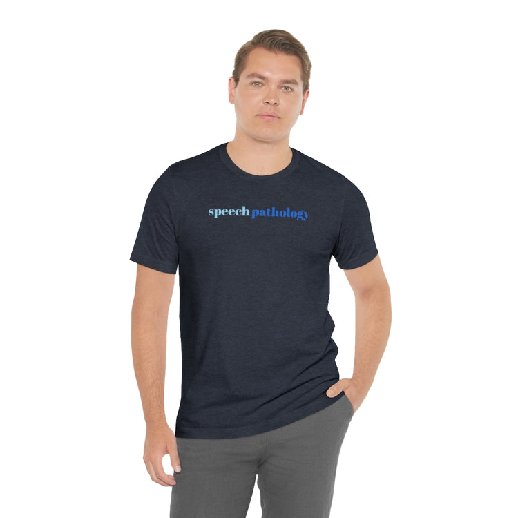 blue simple speech pathology short sleeve tee