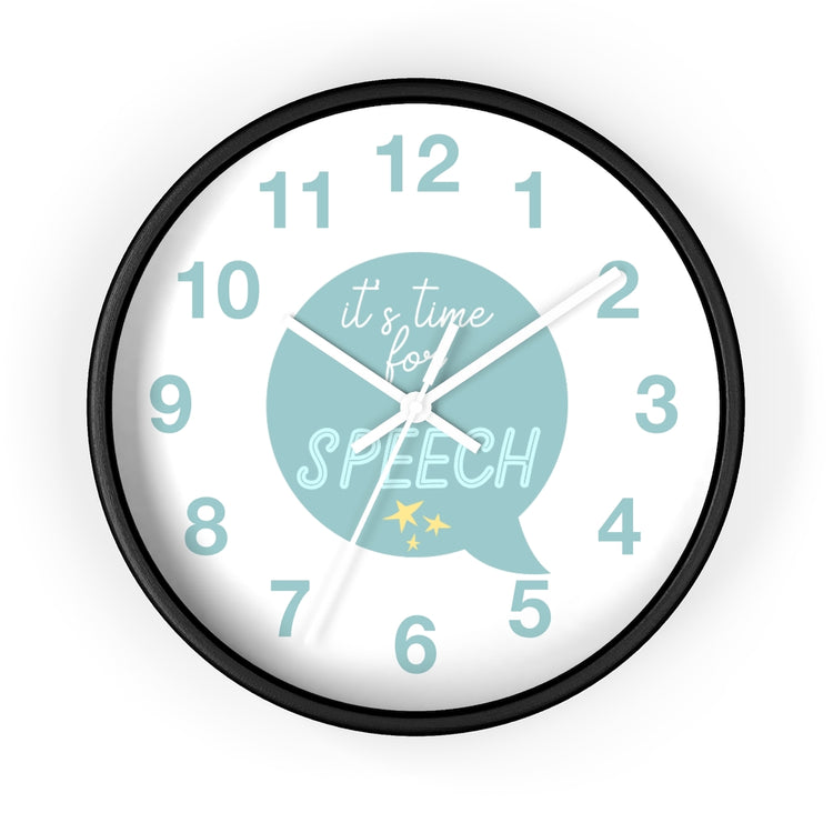 time for speech wall clock - blue