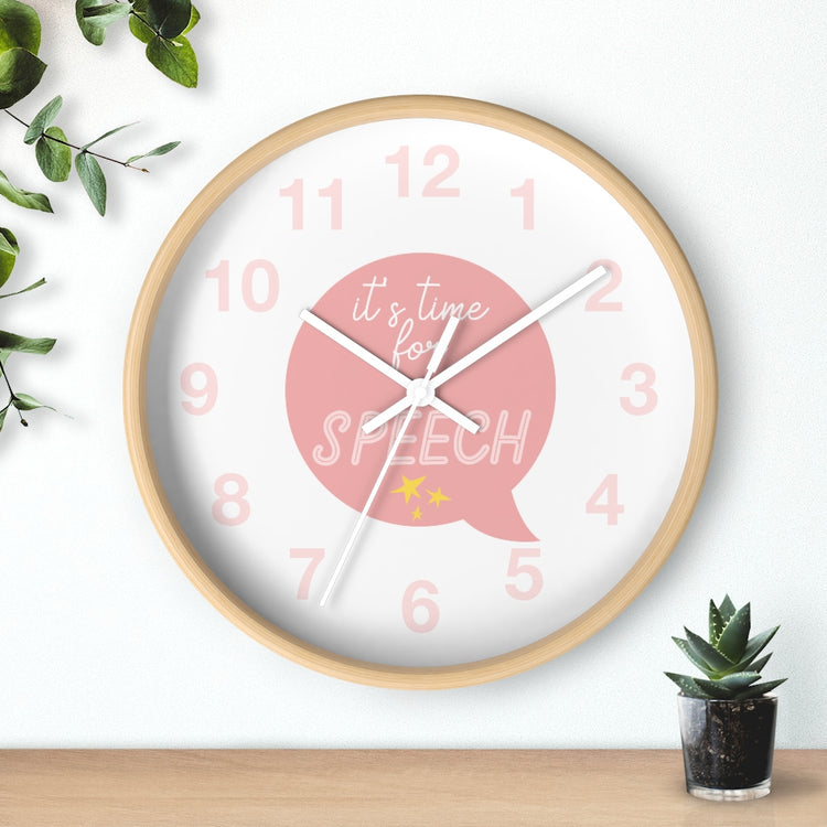 time for speech wall clock - pink