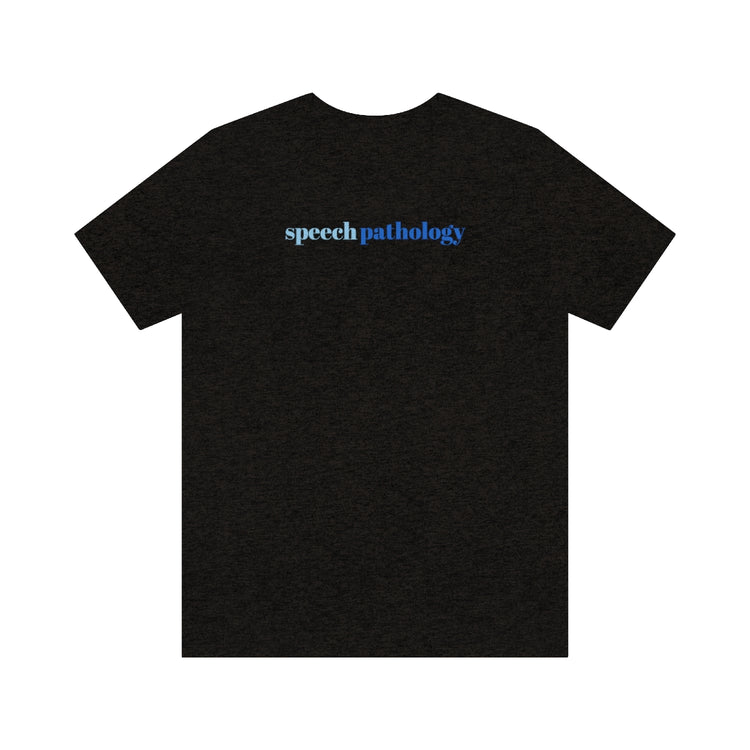 blue simple speech pathology short sleeve tee