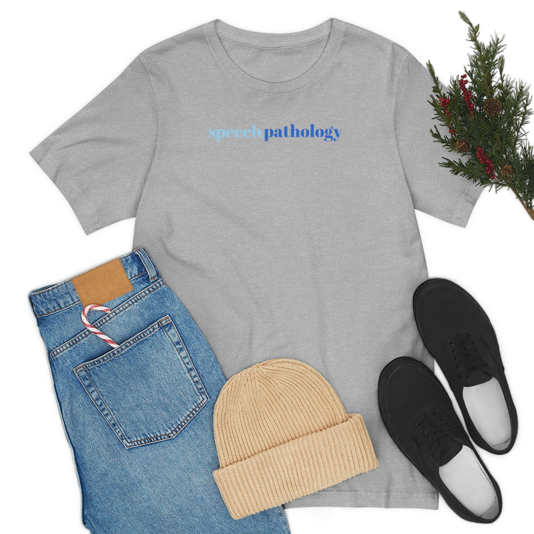 blue simple speech pathology short sleeve tee