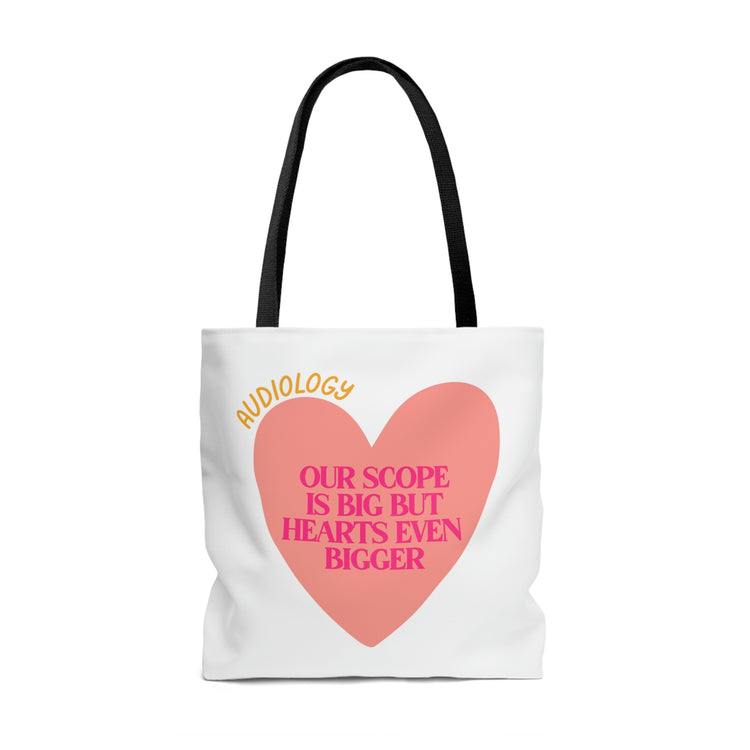 audiology heart scope tote bag
