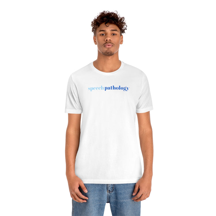 blue simple speech pathology short sleeve tee