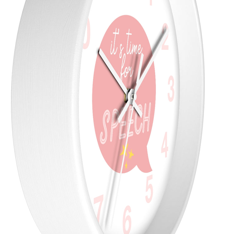 time for speech wall clock - pink