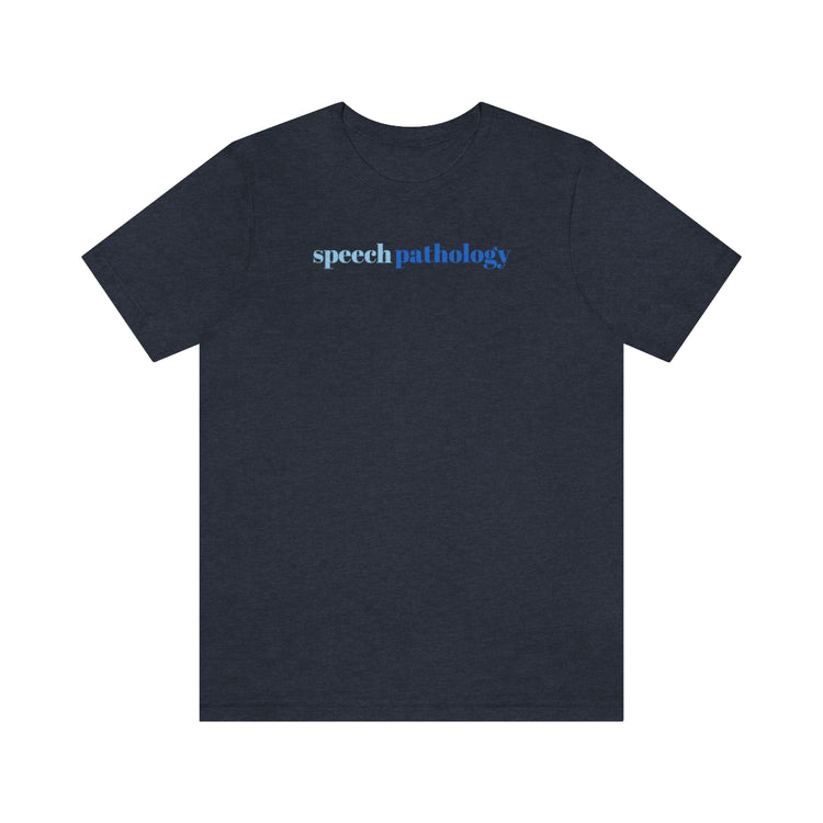 blue simple speech pathology short sleeve tee