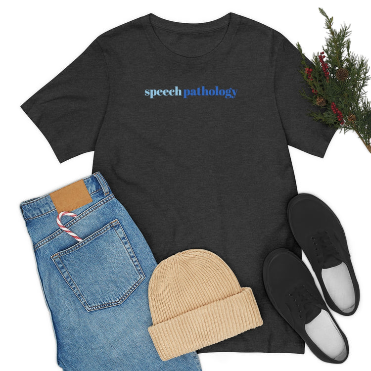 blue simple speech pathology short sleeve tee