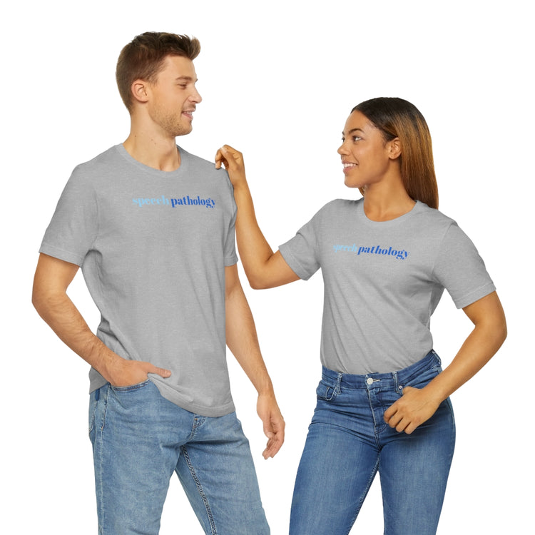 blue simple speech pathology short sleeve tee