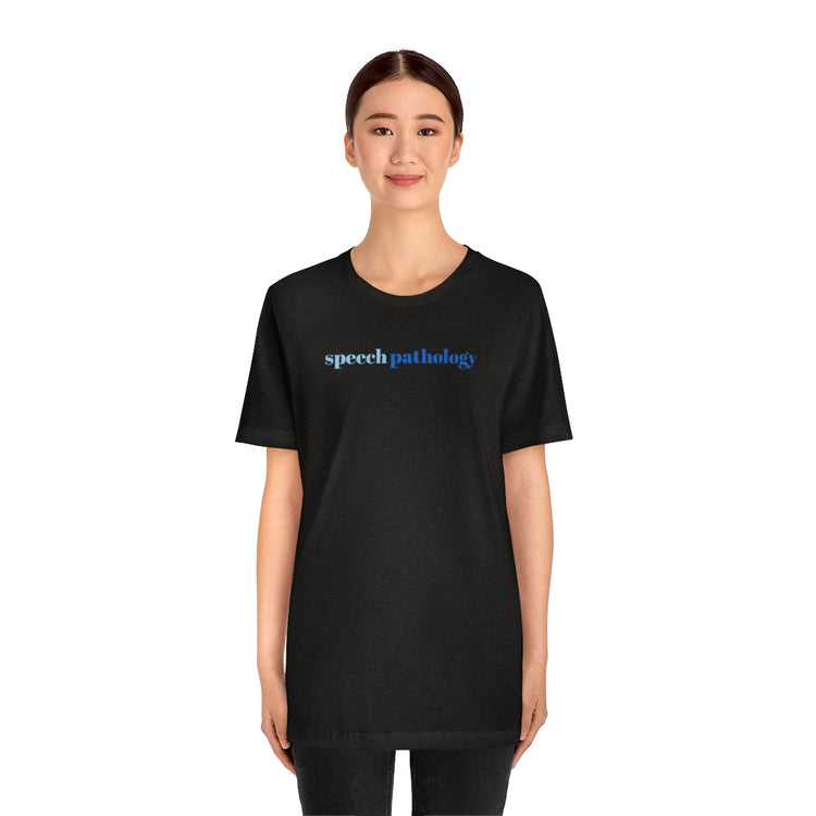 blue simple speech pathology short sleeve tee