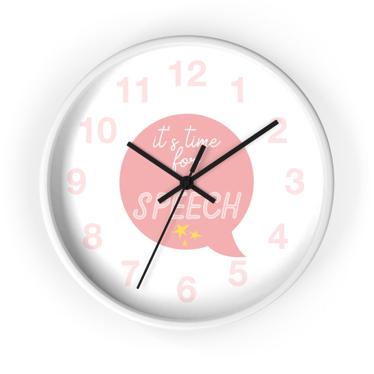 time for speech wall clock - pink