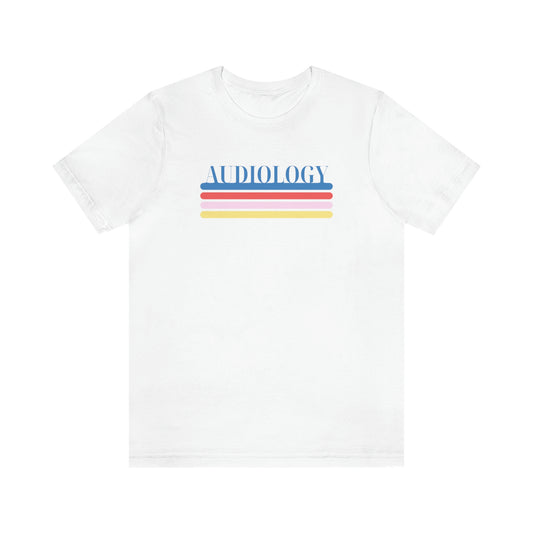 colorful lines audiology short sleeve tee