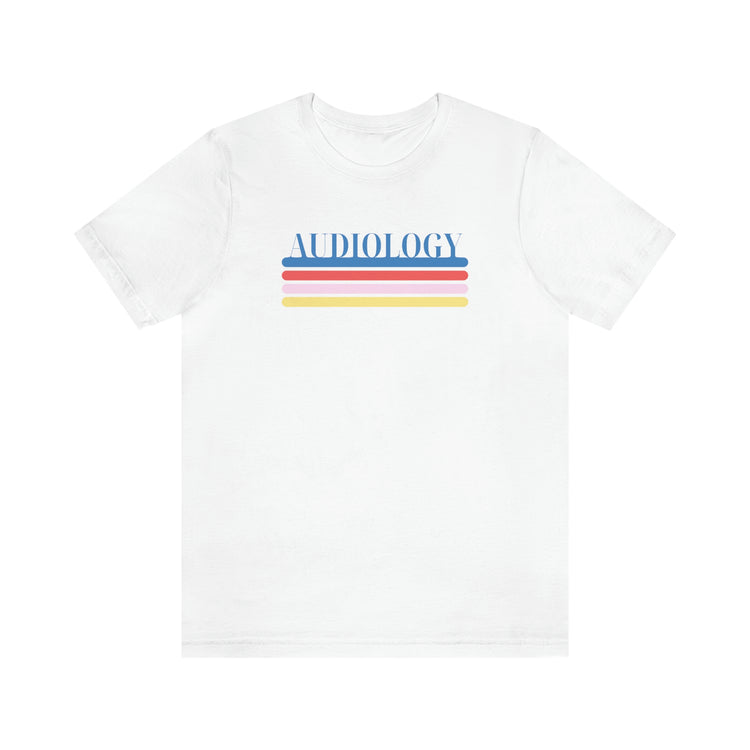 colorful lines audiology short sleeve tee