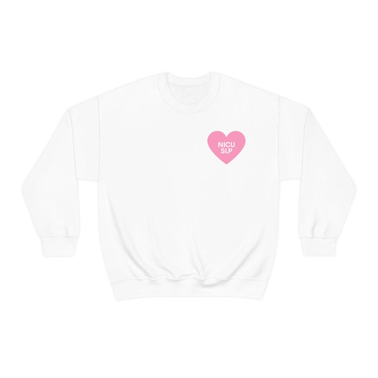 NICU SLP heart crewneck