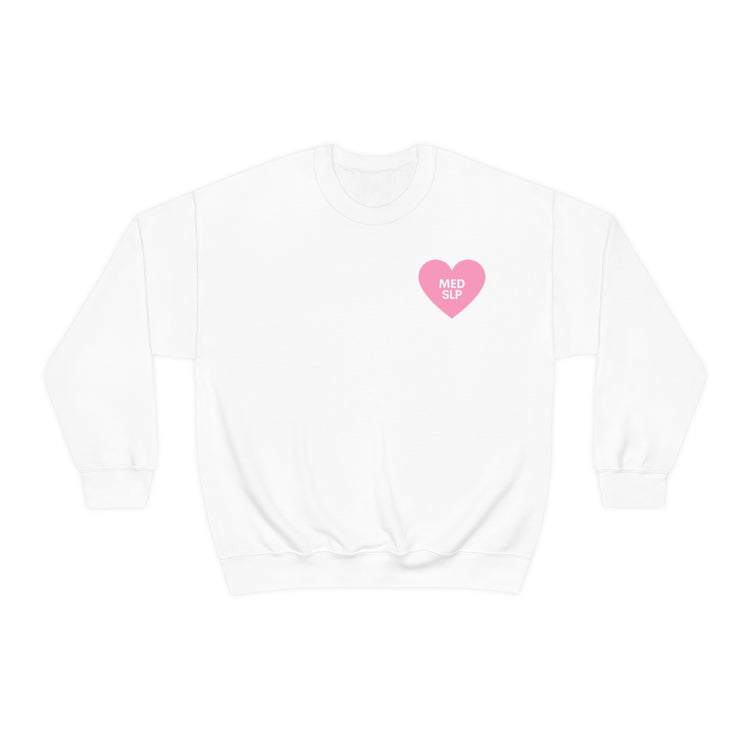 med SLP heart crewneck