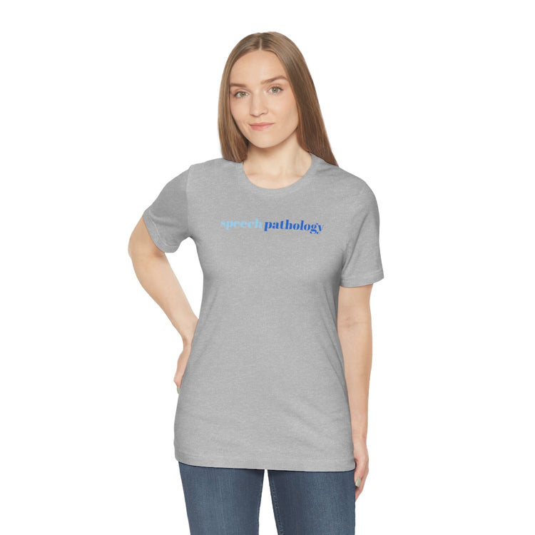 blue simple speech pathology short sleeve tee