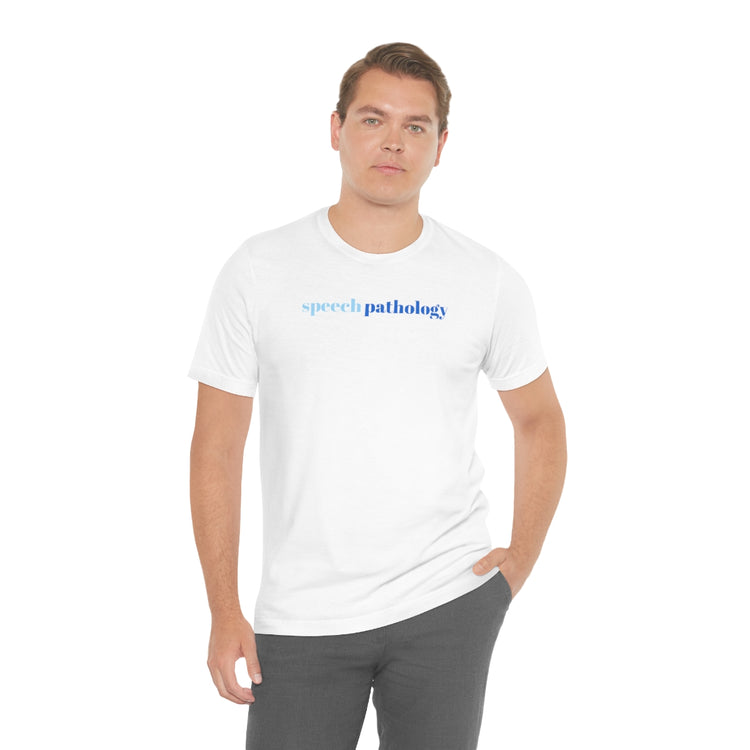 blue simple speech pathology short sleeve tee