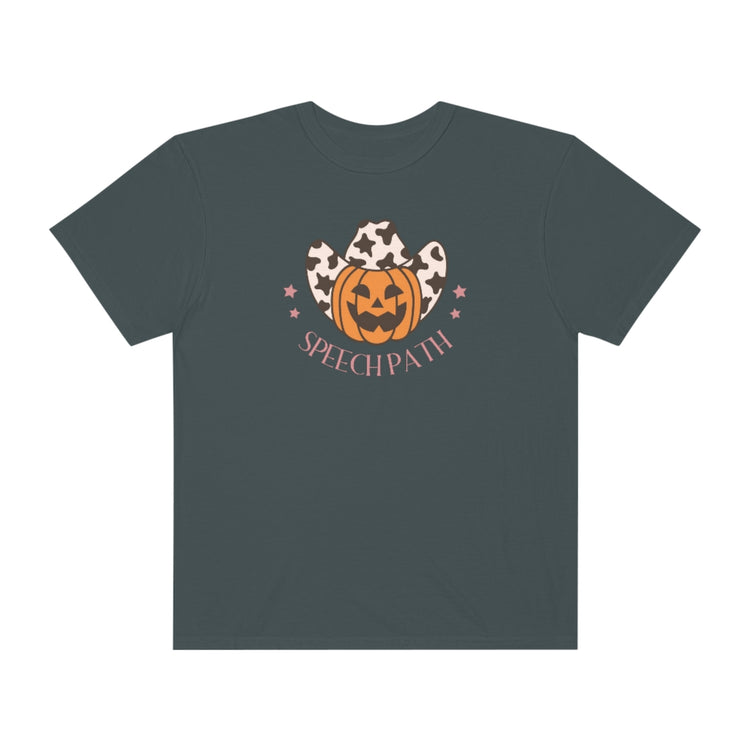 cowboy pumpkin speech path comfort colors tee