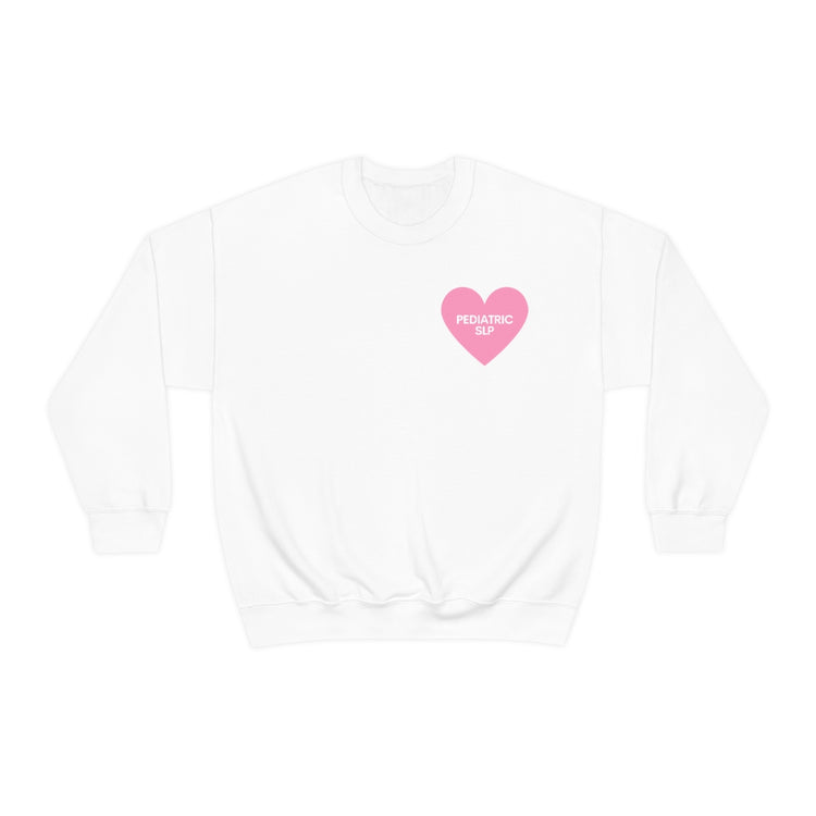 pediatric SLP heart crewneck