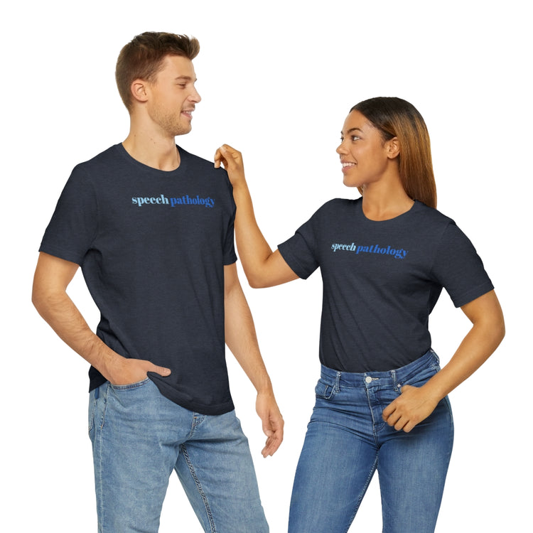 blue simple speech pathology short sleeve tee